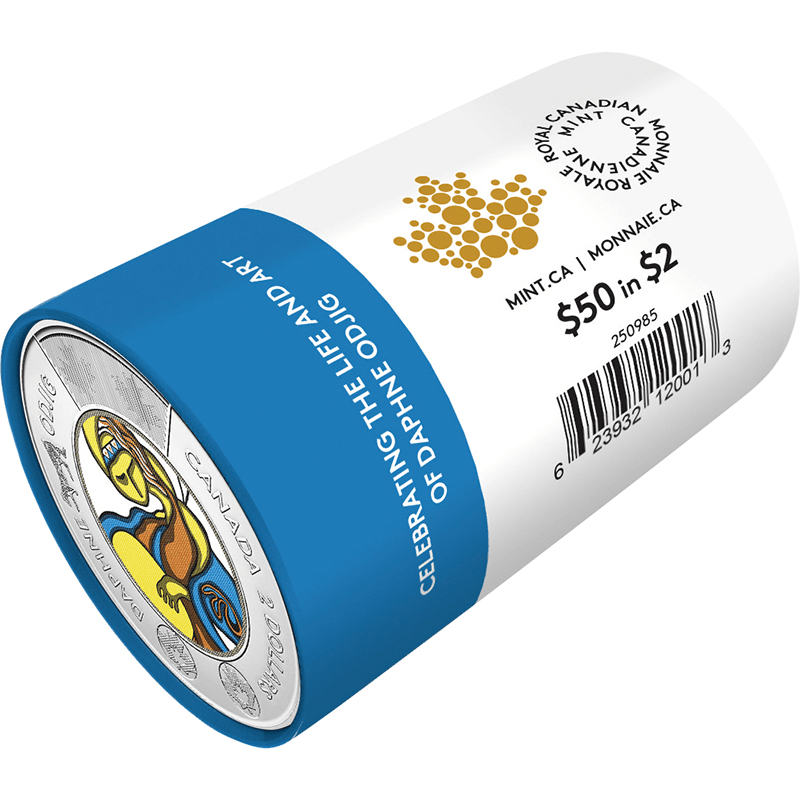 カナダ 2025年 ダフネ・オジグの生涯と芸術を称えて 2ドルカラー貨25枚