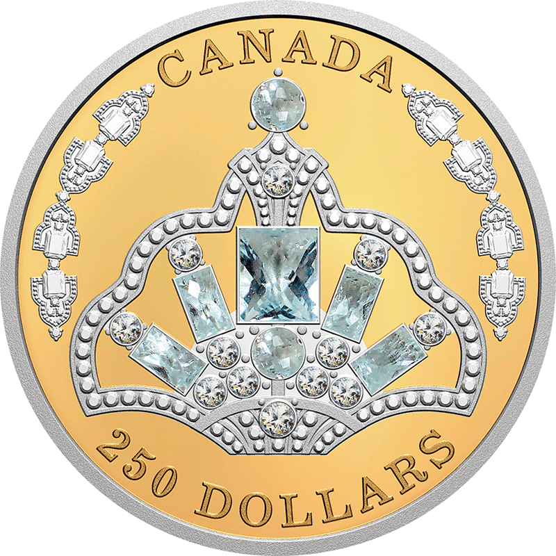 カナダ 年 女王エリザベス2世のブラジリアン アクアマリン ティアラ 250ドル金貨ダイヤモンド プラチナメッキ付 プルーフ Taisei Coins Online Shop 泰星コイン株式会社 オンラインショップ