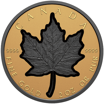 カナダ 2023年 メイプルリーフ 200ドル金貨ロジウムメッキ付 リバースプルーフ