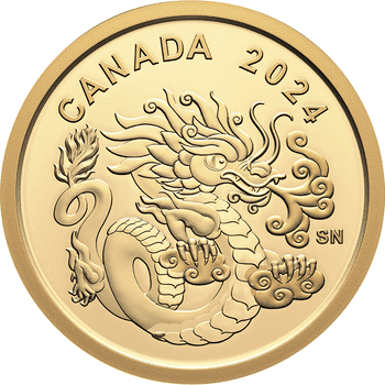 カナダ 2024年 神龍 8ドル金貨 プルーフ