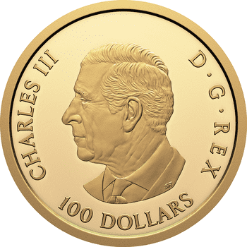 カナダ 2024年 カナダ王室空軍創設100周年 100ドル金貨 プルーフ