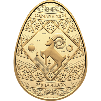 【供給元完売】カナダ 2024年 プィーサンカ 春の象徴 250ドル卵型金貨 プルーフ