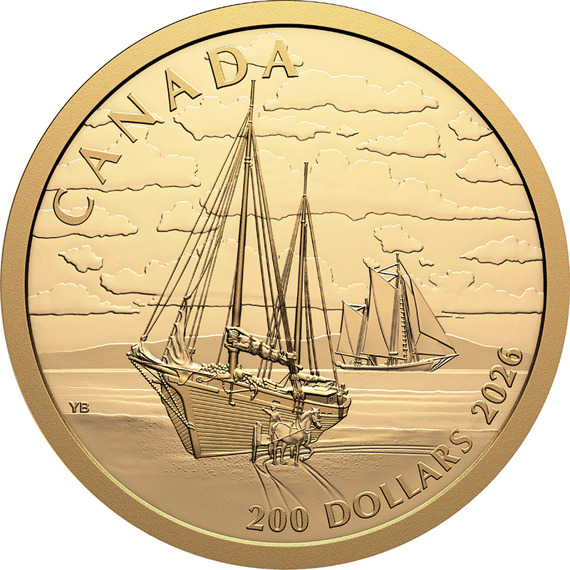 供給元問合せ】 カナダ 2026年 大型帆船 ケッチ帆船 200ドル金貨