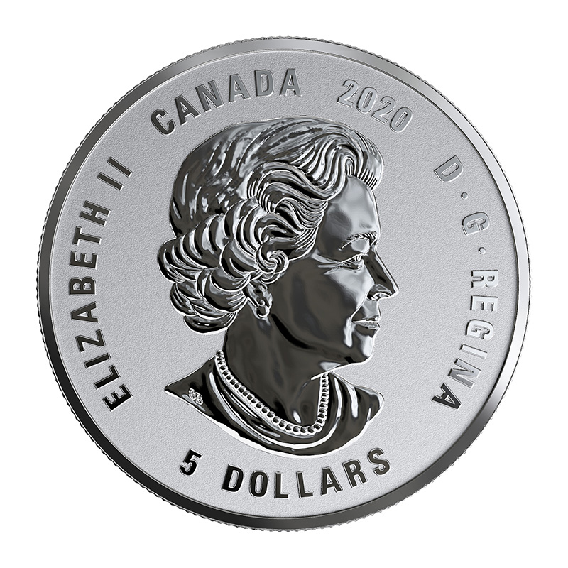 カナダ 2020年 誕生石シリーズ 第3貨 『3月』 5ドル銀貨クリスタライズ付 リバースプルーフ