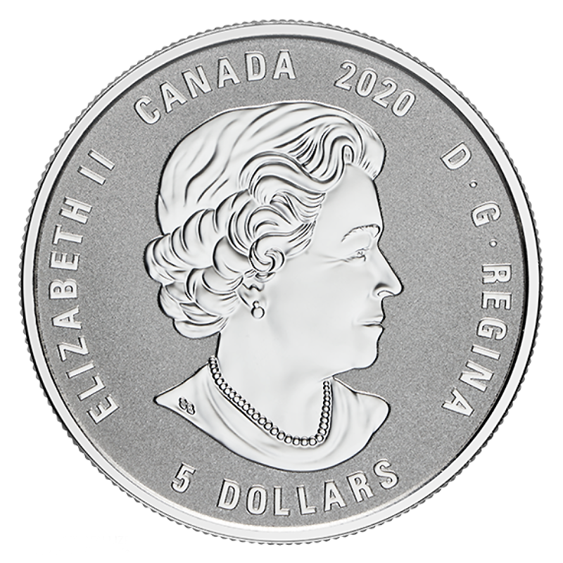 カナダ 2020年 誕生石シリーズ 第8貨 『8月』 5ドル銀貨クリスタライズ付 リバースプルーフ