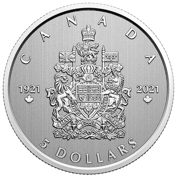 カナダ 2021年 歴史を称えて カナダ国章 5ドル銀貨 スペシメン