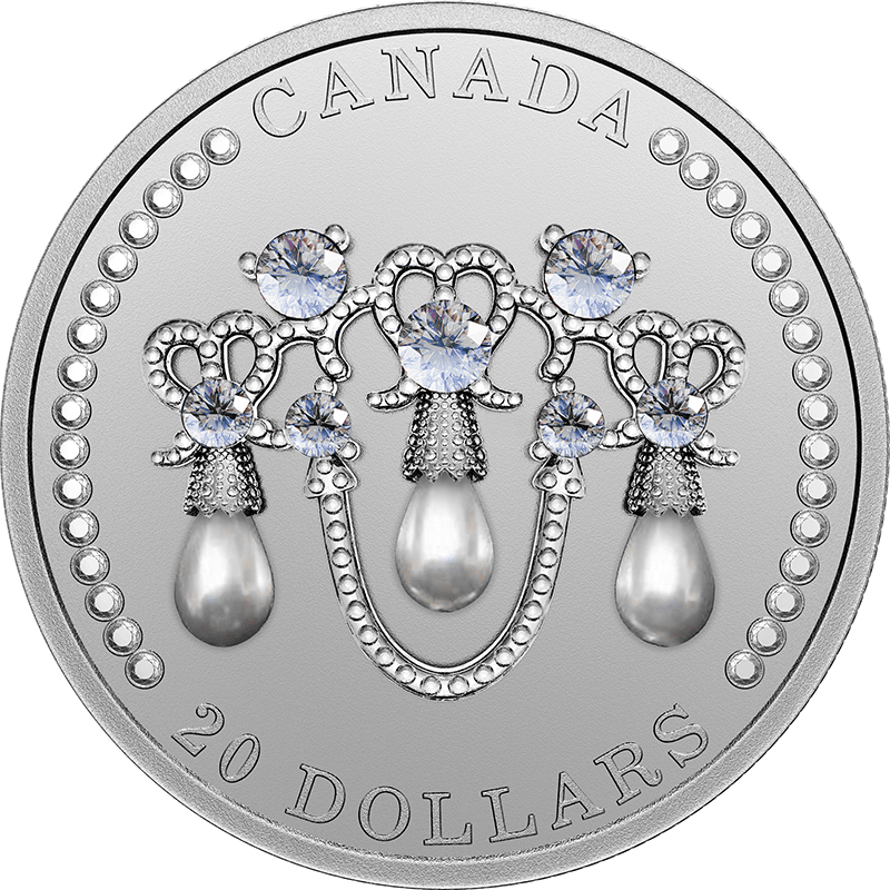 カナダ 2021年 女王エリザベス2世の恋人の結び目ティアラ 20ドル銀貨 