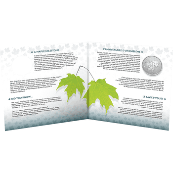 カナダ 2021年 歴史的象徴 サトウカエデ国樹指定25周年 5ドル銀貨 スペシメン