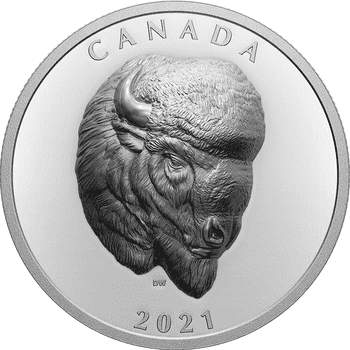 カナダ 2021年 バイソン 25ドル銀貨 プルーフ（ウルトラハイレリーフ仕上げ）