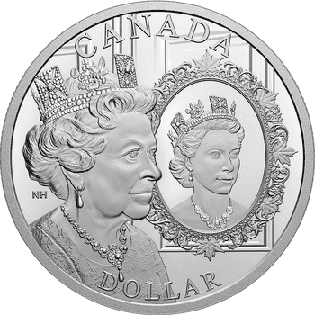 カナダ 2022年 女王エリザベス2 世在位70周年 1ドル銀貨 プルーフ