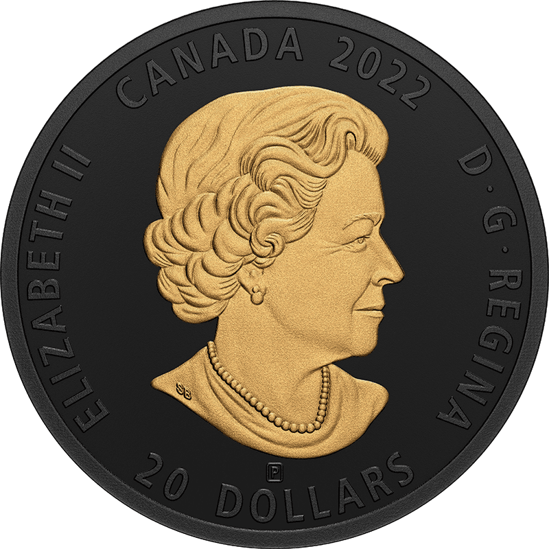 カナダ 2022年 ブラック・アンド・ゴールド ラッコ 20ドル銀貨金