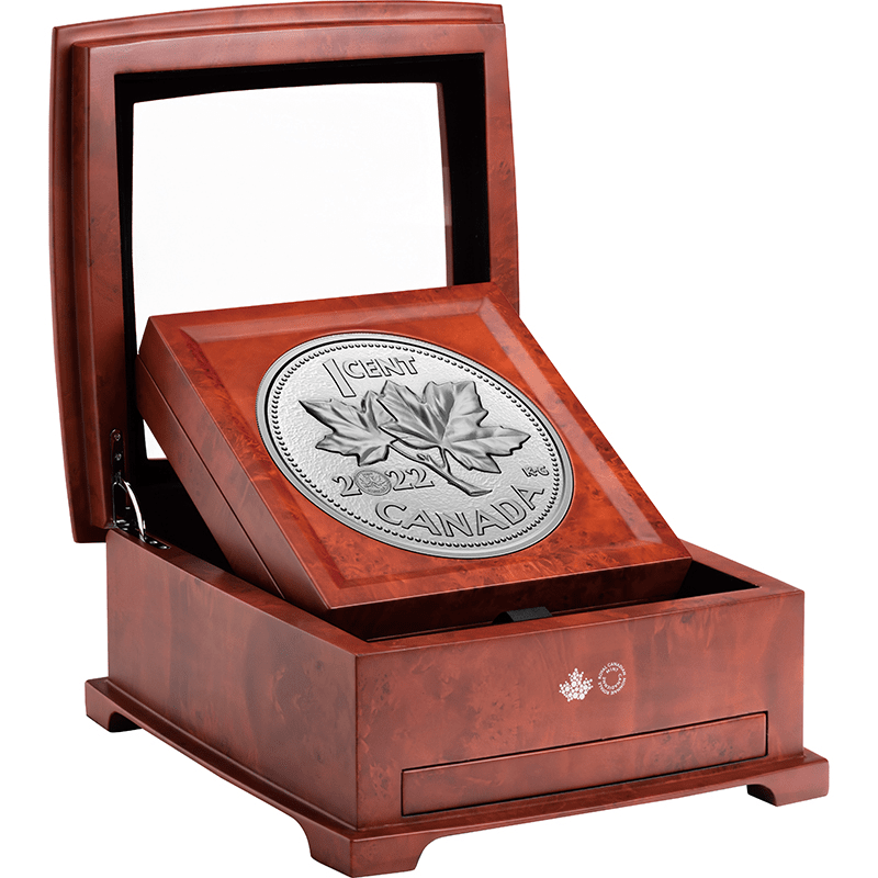 カナダ 2022年 最後のカナダペニー10周年 1セント銀貨 5キロ プルーフ