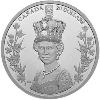 カナダ 2022年 エリザベス2世の奉仕 20ドル銀貨 プルーフ