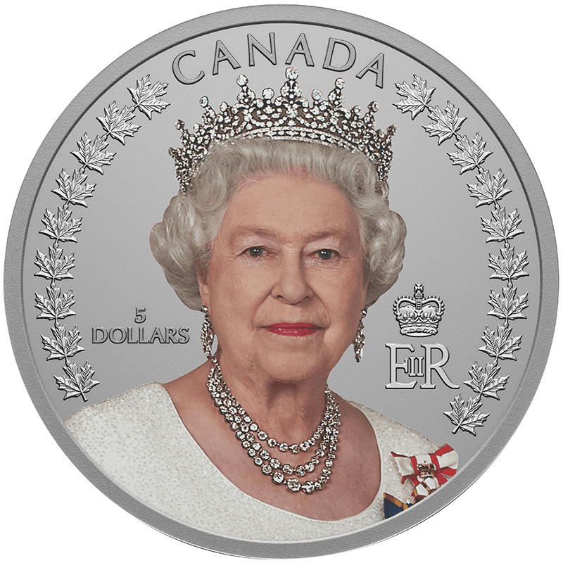 カナダ 2022年 エリザベス2世の肖像 5ドルカラー銀貨 艶消しプルーフ | オンラインショップ | 泰星コイン株式会社