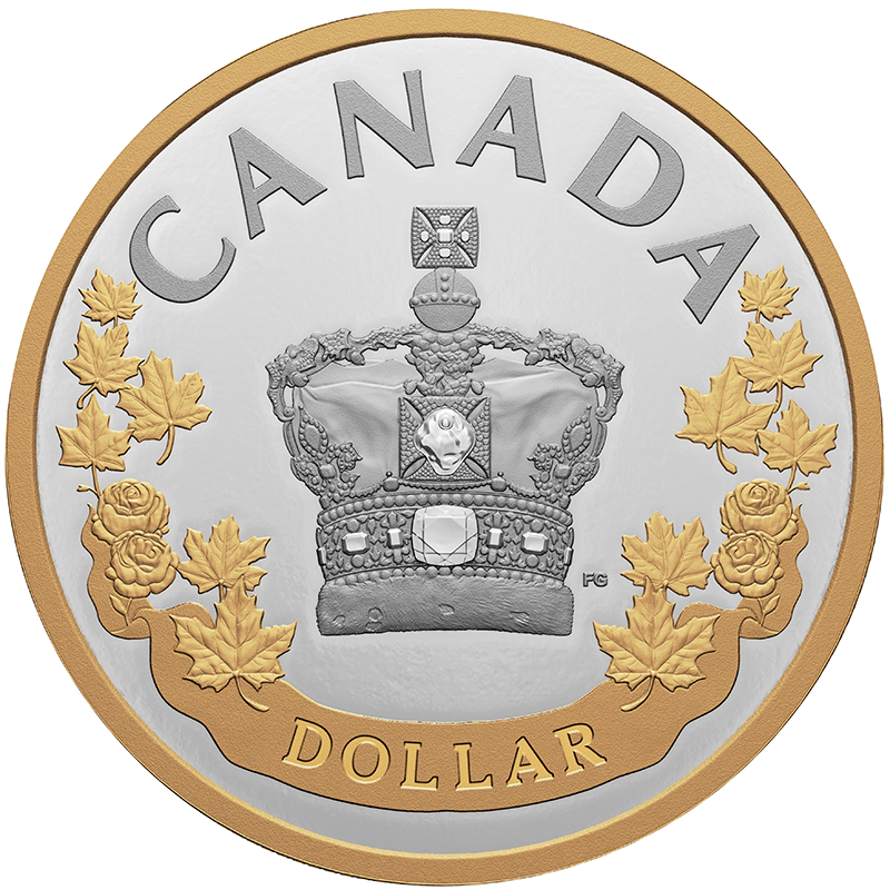 カナダ 2022年 エリザベス2世の王冠 1ﾄﾞﾙ銀貨金メッキ付 プルーフ | オンラインショップ | 泰星コイン株式会社