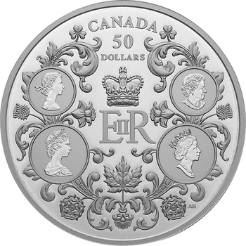 カナダ 2022年 エリザベス2世の治世 50ドル銀貨 プルーフ