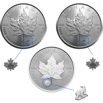 カナダ 2022-2024年 貴重なメイプルリーフ ＜肖像3種セット＞ 5ドル銀貨3種セット 未使用