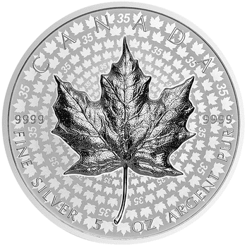 カナダ 2023年 メイプルリーフ 50ドル銀貨 リバースプルーフ(ウルトラハイレリーフ)