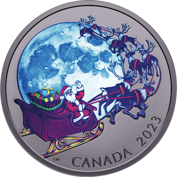 カナダ 2023年 クリスマスの魔法 20ドルカラー銀貨 プルーフ