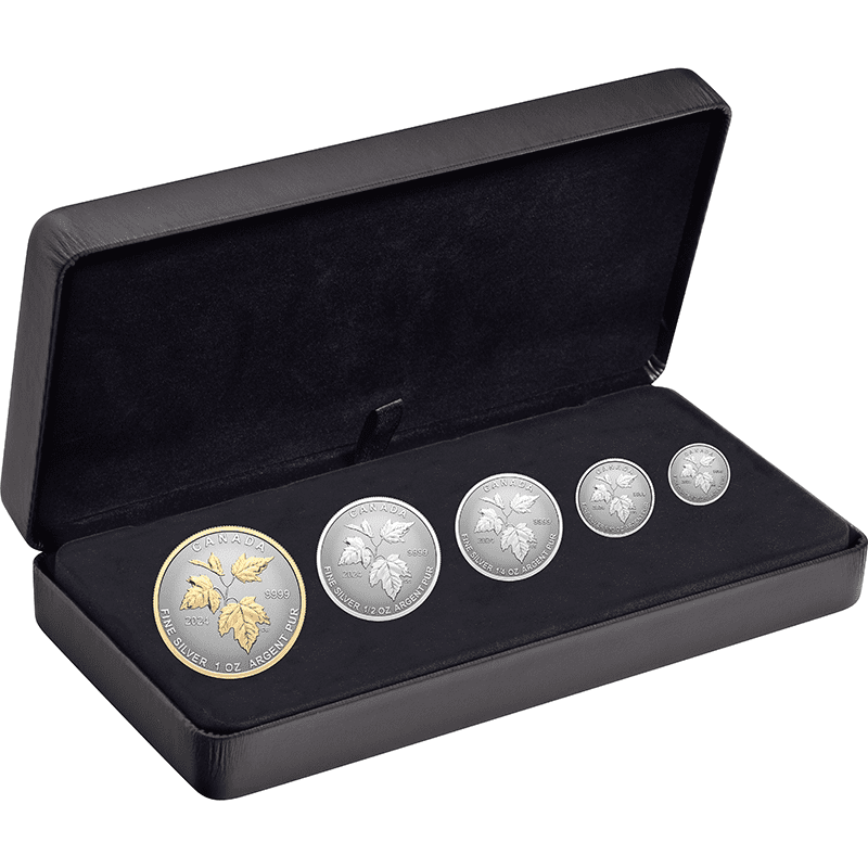 カナダ 2024年 メイプルリーフ・プレミアムコレクション 銀貨5種セット 