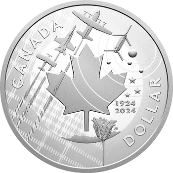 カナダ 2024年 カナダ王室空軍創設100周年 1ドル銀貨 プルーフ