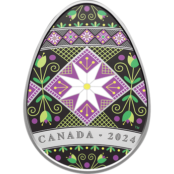 カナダ 2024年 プィーサンカ 春の象徴 20ドル卵型カラー銀貨 プルーフ