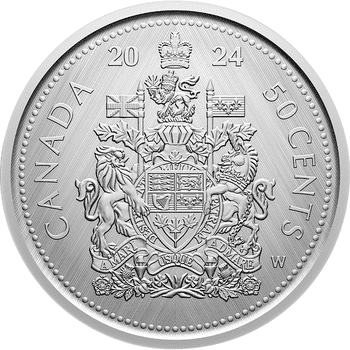 カナダ 2024年 ウィニペグ造幣所を称えて カナダ国章 50セント銀貨 スペシメン