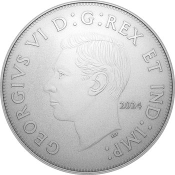 カナダ 2024年 王室来訪記念1ドル貨 オリジナルスケッチ 1ドル銀貨 アンティーク仕上げ