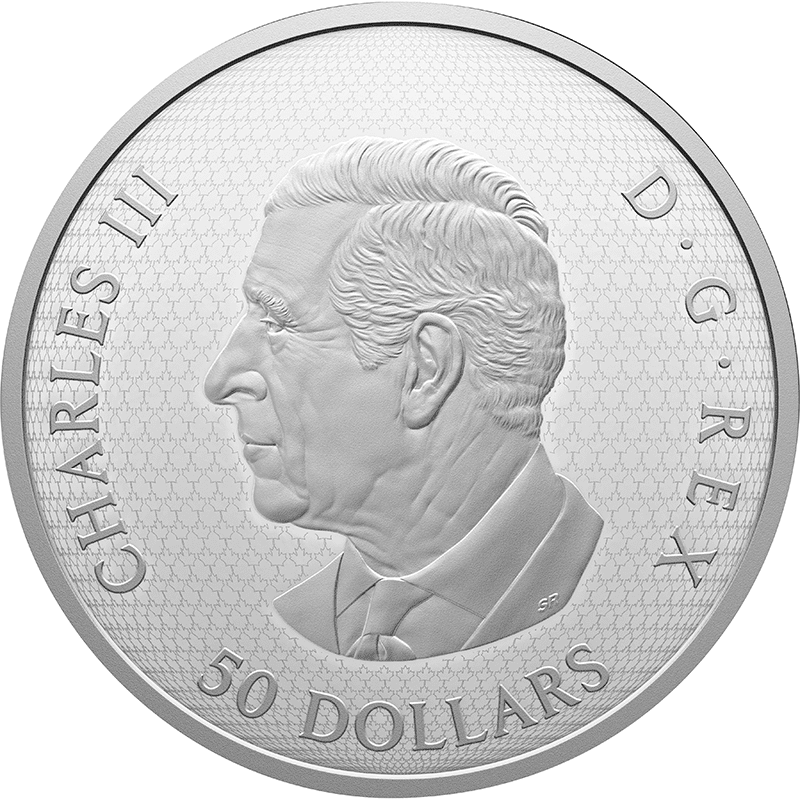 カナダ 2024年 トンボと睡蓮の花 50ドル銀貨金メッキ・クリスタル付