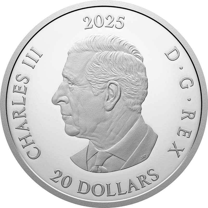 カナダ 2025年 3枚の重なるメイプルリーフ 20ドル銀貨 プルーフ