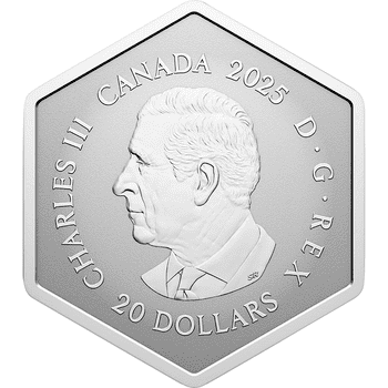 カナダ 2025年 動物たちの肖像 ヘラジカ 20ドル銀貨金メッキ付