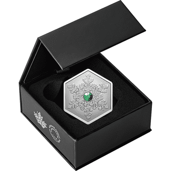 カナダ 2025年 雪の結晶 20ドル銀貨クリスタル付 リバース