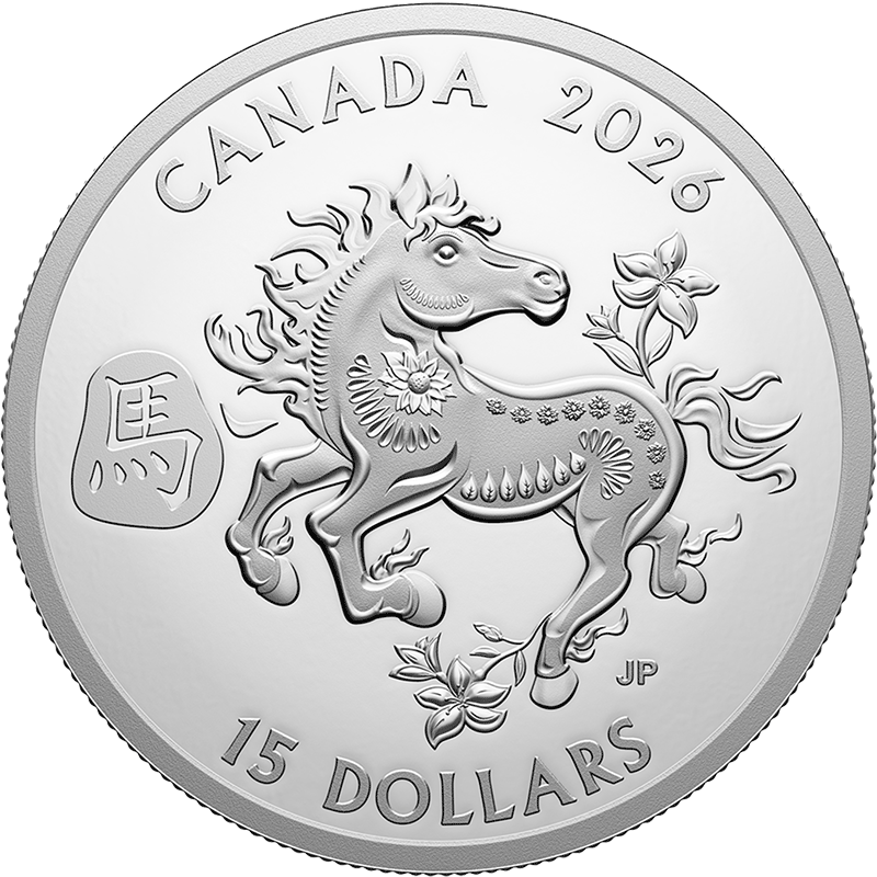 カナダ 2026年 午年馬図 15ドル銀貨 プルーフ | オンラインショップ