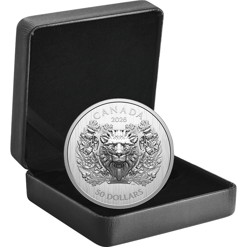 供給元問合せ】 カナダ 2026年 カナダの州章 ライオン 50ドル銀貨