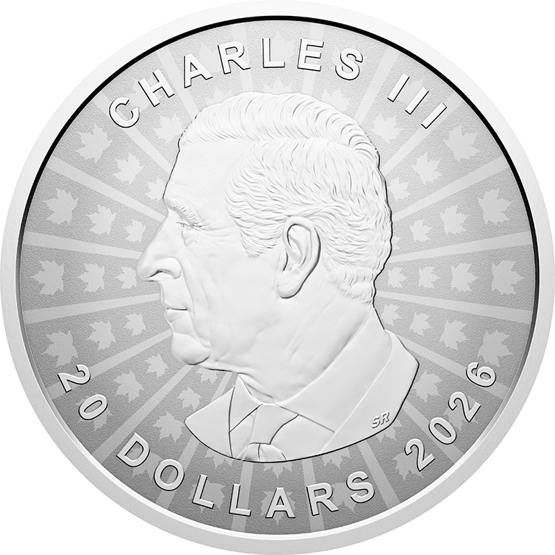 カナダ 2026年 メイプルリーフ 20ドルカラー銀貨 リバースプルーフ