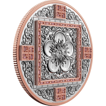 カナダ 2021年 華麗な桜 壮麗(Splendour) 1250ドルプラチナ貨ダイヤモンド・金メッキ付 プルーフ