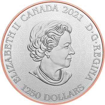 カナダ 2021年 華麗な桜 壮麗(Splendour) 1250ドルプラチナ貨ダイヤモンド・金メッキ付 プルーフ
