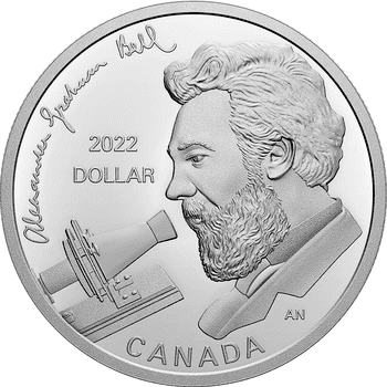 カナダ 2022年 アレキサンダー・グラハム・ベル 偉大な発明家 記念銀貨入通常貨7種プルーフセット（5, 10, 25, 50セント、1, 2ドル貨、記念1ドル銀貨） プルーフ