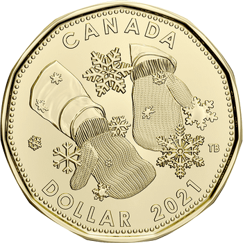 カナダ 2021年 ホリデーギフトセット 記念貨入通常貨5種セット（5、10、 25セント、1、 2ドル記念貨） 未使用