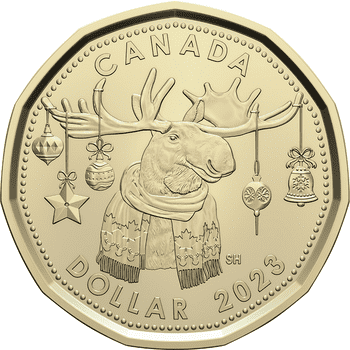 カナダ 2023年 ホリデーギフトセット 記念貨入通常貨5種セット（5、10、 25セント、2ドル、1ドル記念貨） 未使用