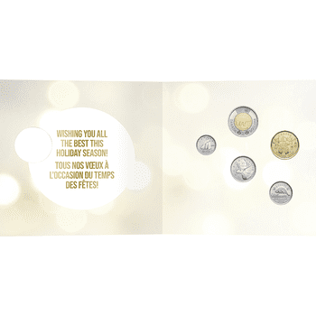 カナダ 2023年 ホリデーギフトセット 記念貨入通常貨5種セット（5、10、 25セント、2ドル、1ドル記念貨） 未使用