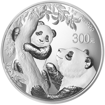 中国 2021年 パンダ 300元銀貨 プルーフ
