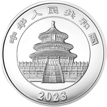 中国 2023年 パンダ金・銀貨 300元カラー銀貨 1キロ プルーフ