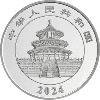 中国 2024年 パンダ 50元カラー銀貨 プルーフ
