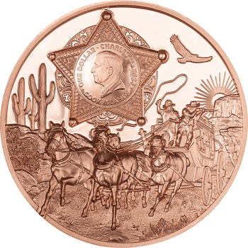 クック諸島 2024年 西部開拓時代 伝説のアウトロー 1ドル銅貨 プルーフライク(ウルトラハイレリーフ)