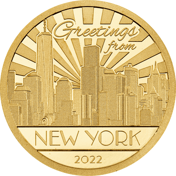 クック諸島 2022年 大都市の夜景 ニューヨーク 5ドル金貨 プルーフ