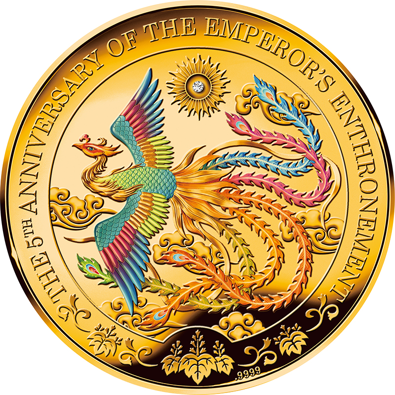 クック諸島 2024年 天皇陛下御即位5周年 五色の祝福 100ドルカラー金貨