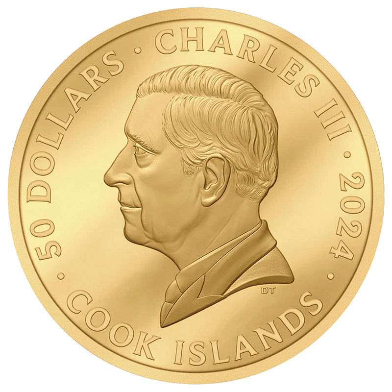 クック諸島 2024年 新幹線鉄道開業60周年記念公式カラー金貨 50ドル