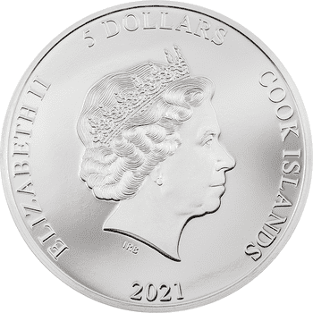 クック諸島 2021年 折衷シリーズ ベタ 5ドルカラー銀貨 プルーフ（ウルトラハイレリーフ）