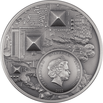 クック諸島 2022年 古代エジプトの王 ファラオ 20ドル銀貨 アンティーク仕上げ（ウルトラハイレリーフ）